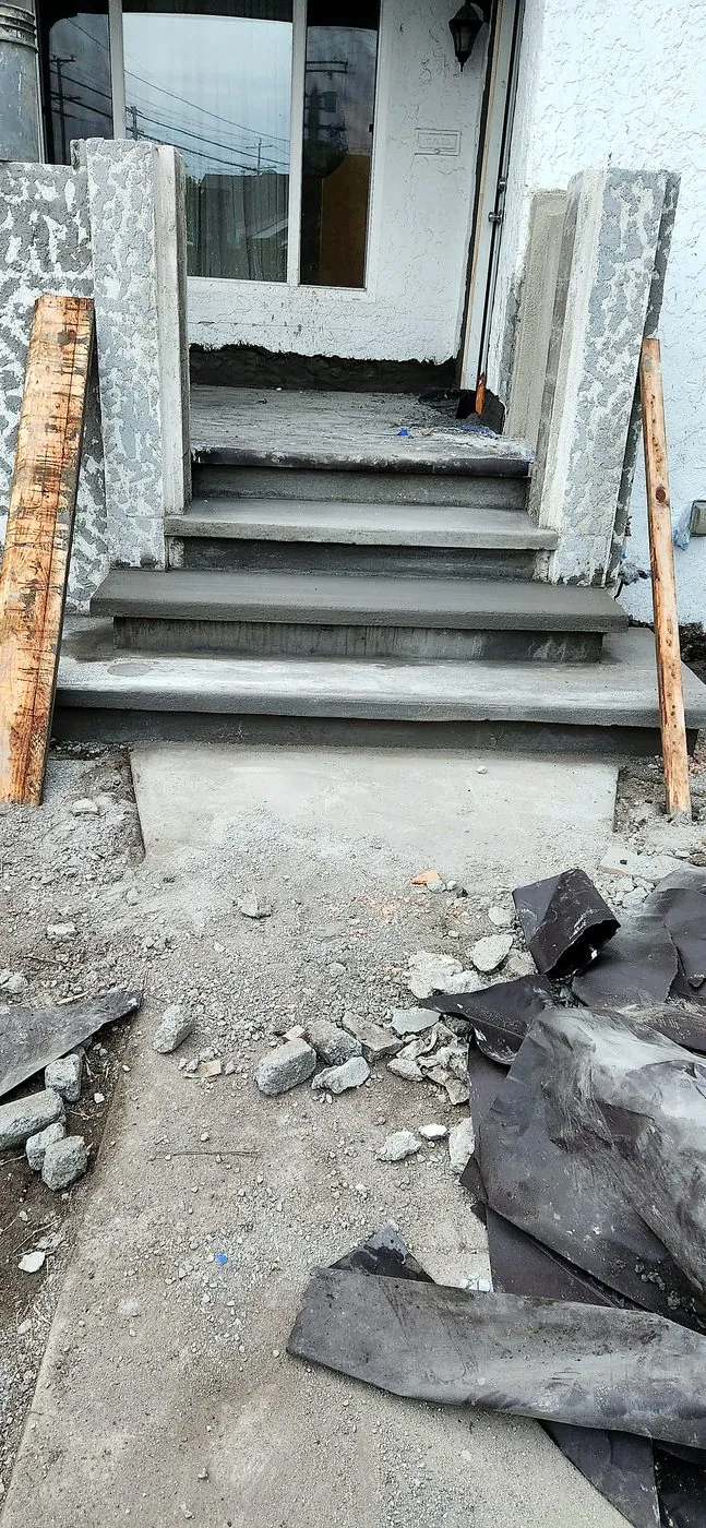 Before: concrete steps during forming